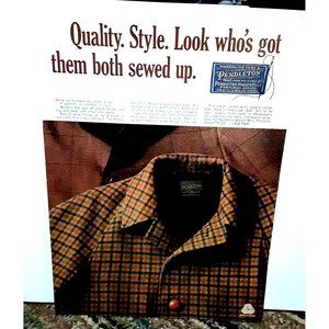 1968 Pendleton Shirt Vintage Print Ad Original